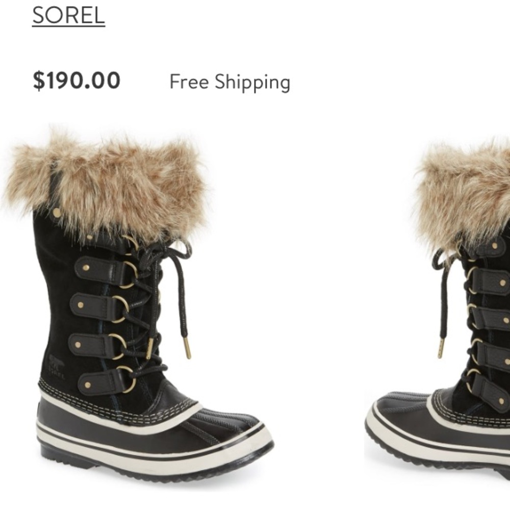 Sorel Joan of Arctic Black/ Stone New in Box